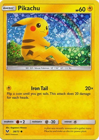Shining Legends Holo Pikachu #28 Cereal Promo